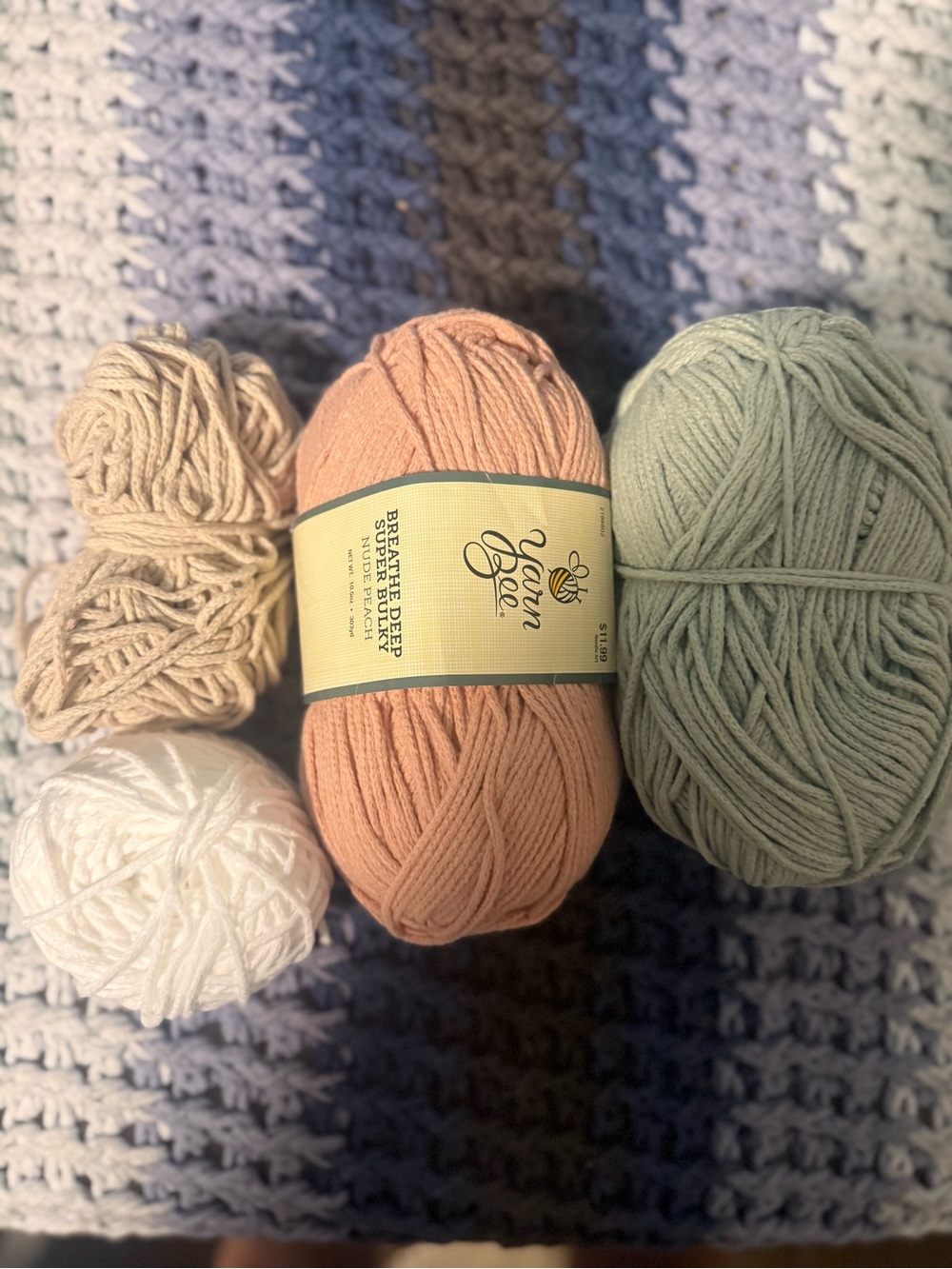 Assorted skeins of Yarn Bee Breathe